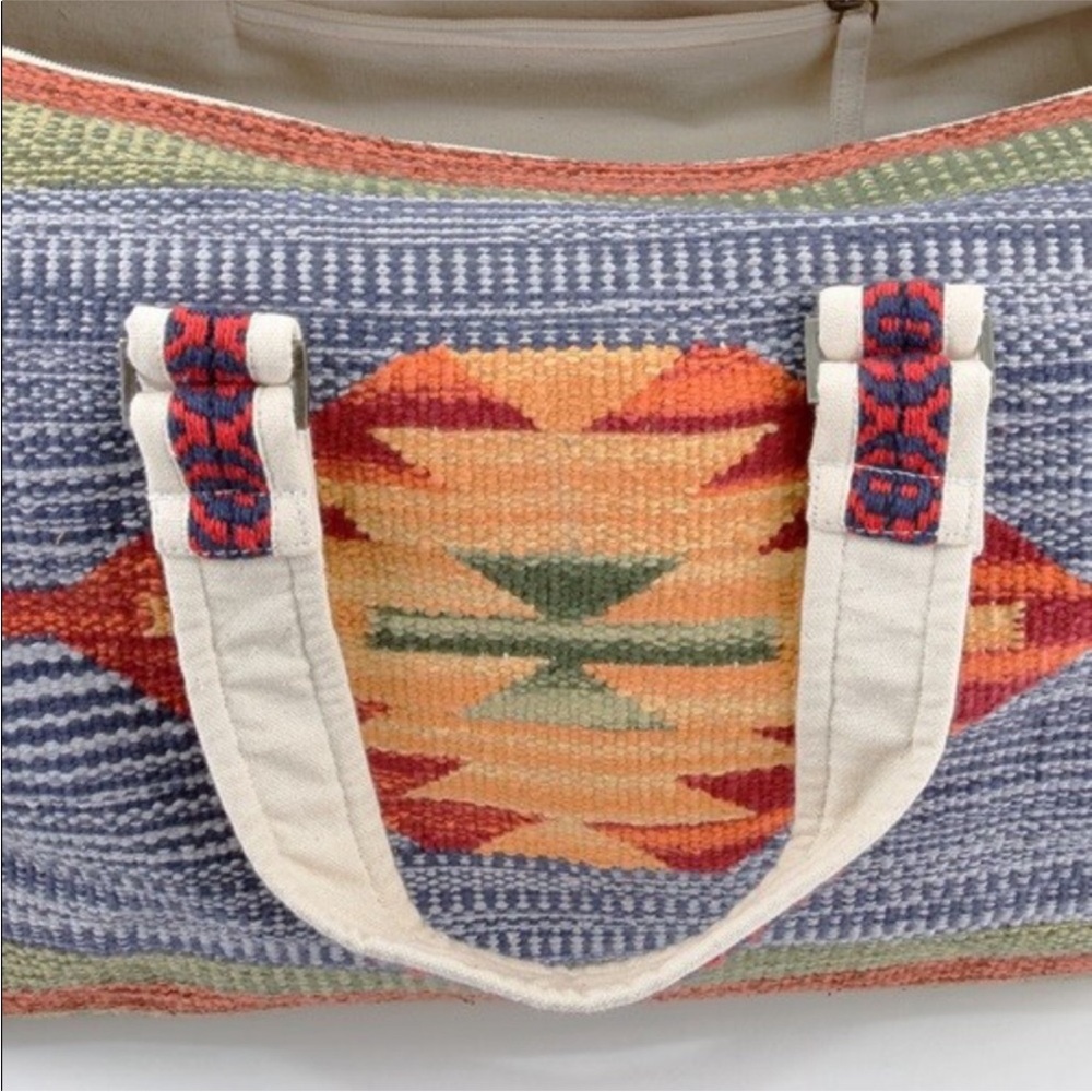 Boho Aztec Stitched Boston Duffle Bag - Picture 6 of 12